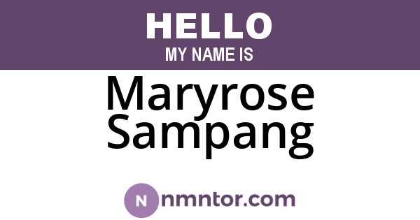 Maryrose Sampang