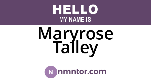 Maryrose Talley
