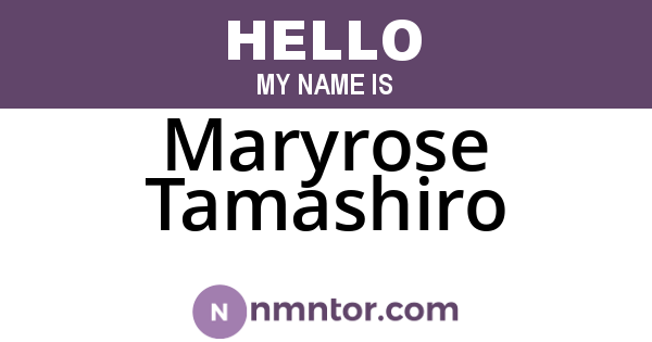 Maryrose Tamashiro