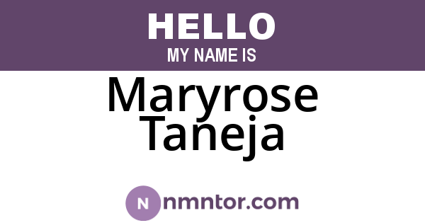 Maryrose Taneja