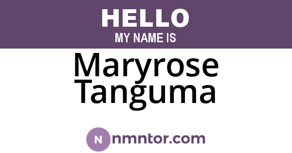 Maryrose Tanguma