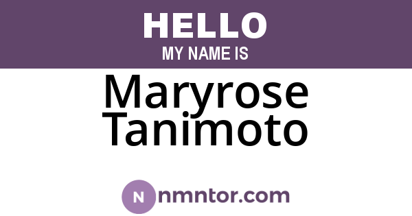 Maryrose Tanimoto