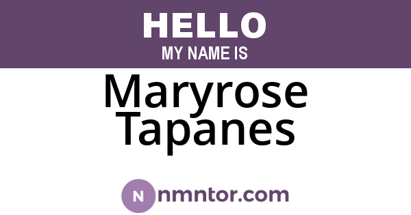 Maryrose Tapanes
