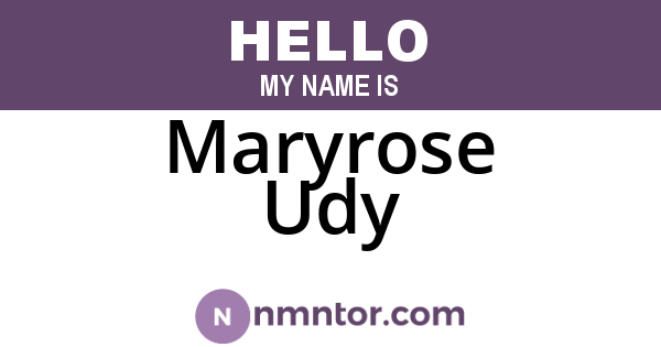 Maryrose Udy