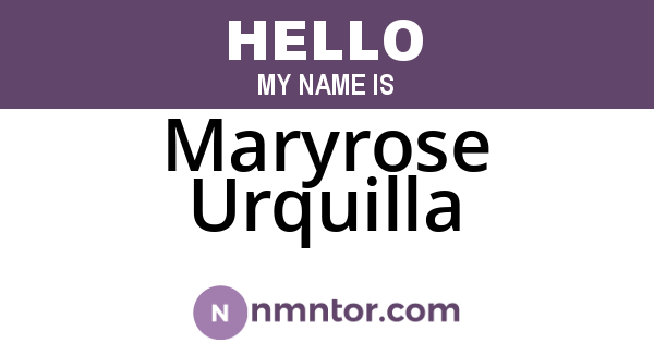 Maryrose Urquilla