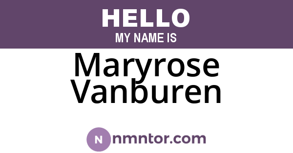 Maryrose Vanburen