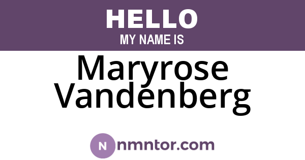 Maryrose Vandenberg