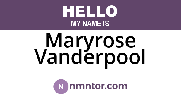 Maryrose Vanderpool