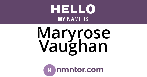 Maryrose Vaughan