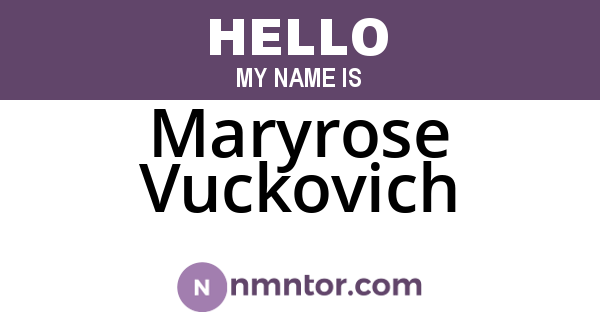 Maryrose Vuckovich
