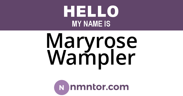 Maryrose Wampler