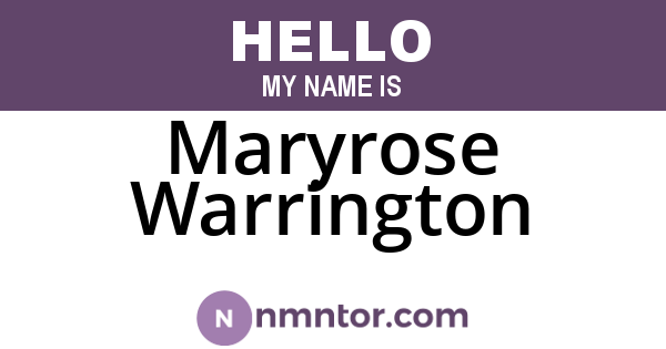 Maryrose Warrington