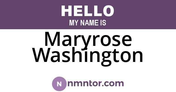 Maryrose Washington