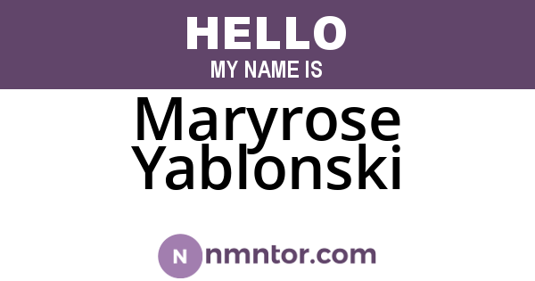 Maryrose Yablonski