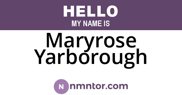 Maryrose Yarborough
