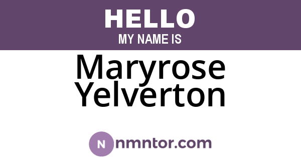 Maryrose Yelverton