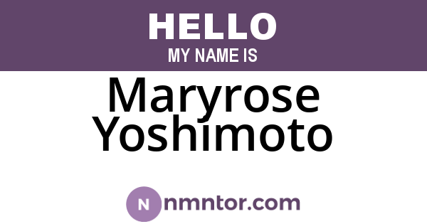Maryrose Yoshimoto