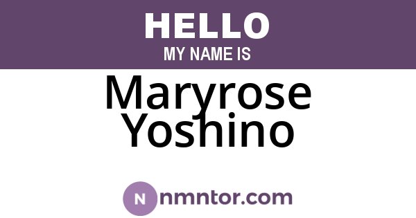 Maryrose Yoshino