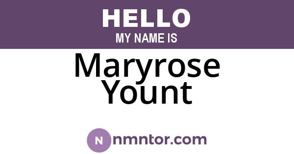 Maryrose Yount