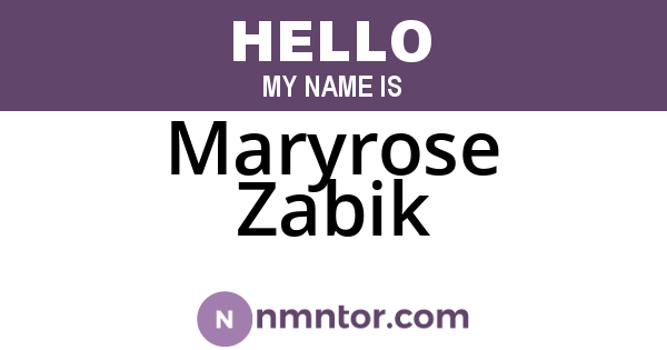 Maryrose Zabik