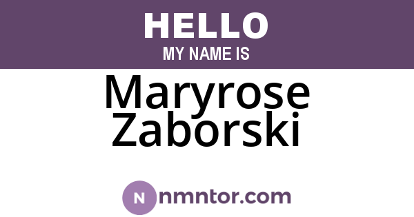 Maryrose Zaborski