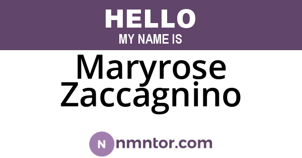 Maryrose Zaccagnino