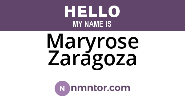 Maryrose Zaragoza