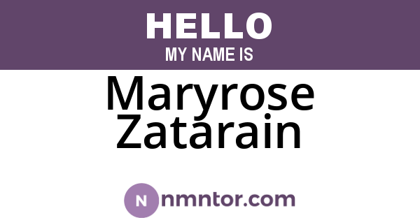 Maryrose Zatarain