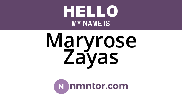 Maryrose Zayas