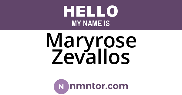 Maryrose Zevallos