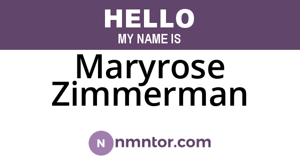Maryrose Zimmerman