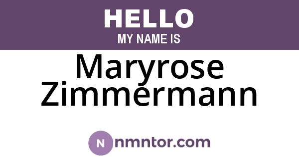 Maryrose Zimmermann