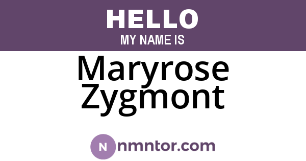 Maryrose Zygmont