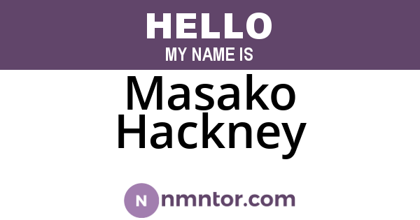 Masako Hackney