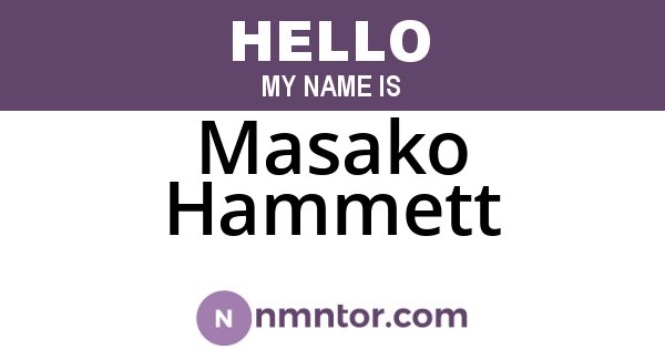 Masako Hammett