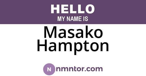 Masako Hampton