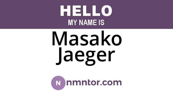Masako Jaeger