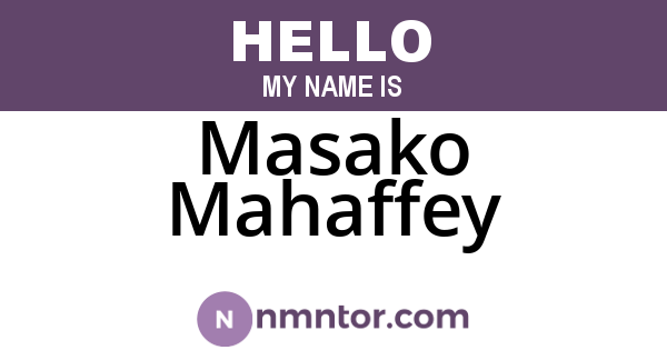 Masako Mahaffey