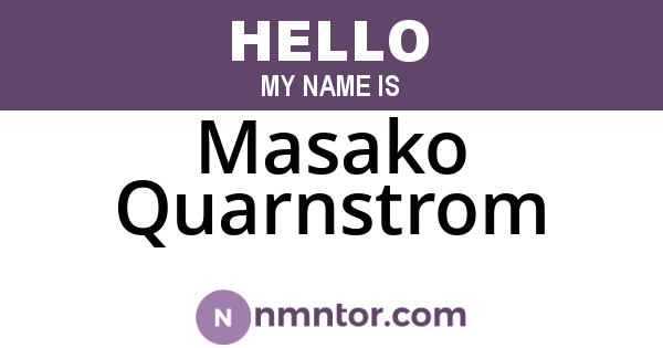 Masako Quarnstrom