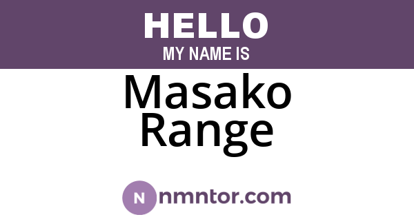 Masako Range
