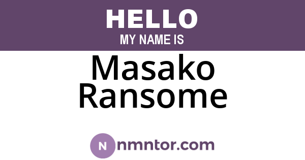 Masako Ransome