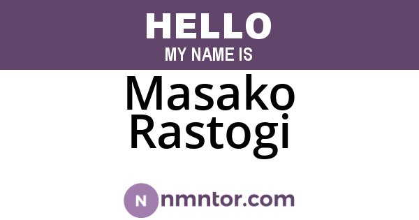 Masako Rastogi