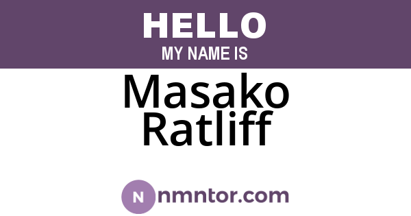 Masako Ratliff