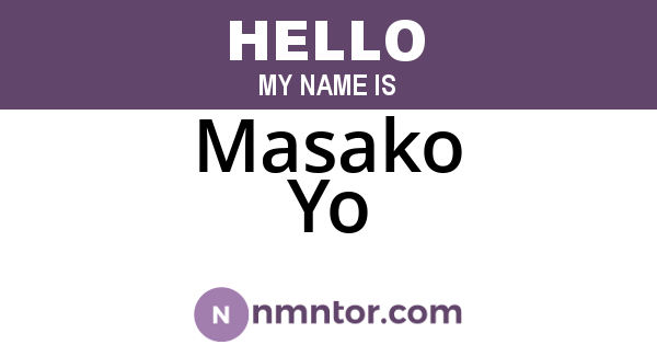 Masako Yo