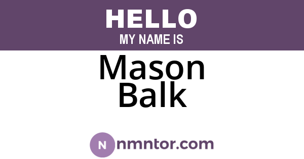 Mason Balk