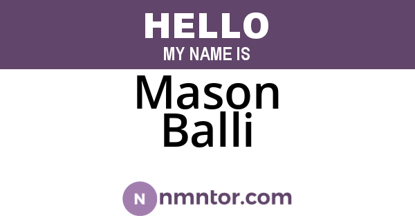 Mason Balli