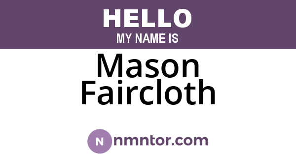 Mason Faircloth