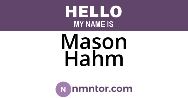 Mason Hahm
