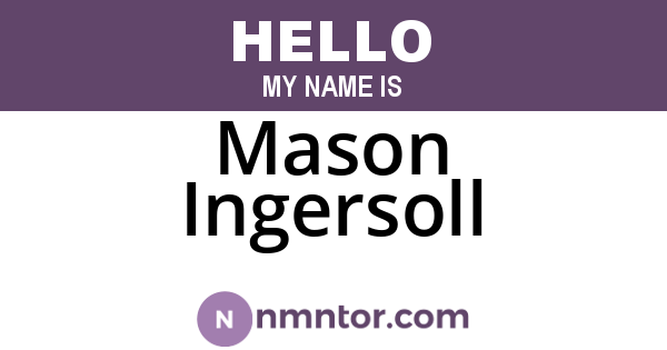 Mason Ingersoll