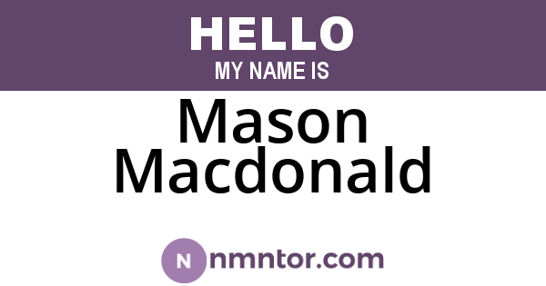 Mason Macdonald